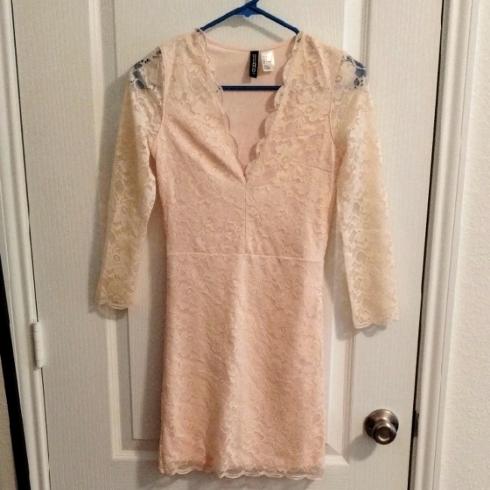 H&M Cream Floral Lace Dress